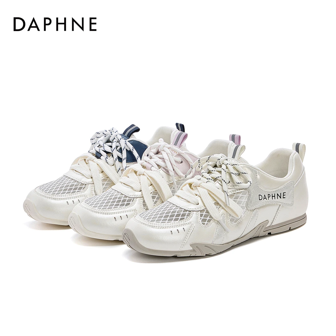 【达芙妮】25年夏季新款时尚网面透气休闲德训鞋小众款阿甘鞋