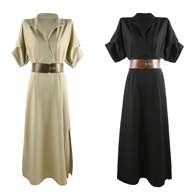 2025年新款老饯风立领连衣裙女夏季高级感气质长裙SHBZW651707