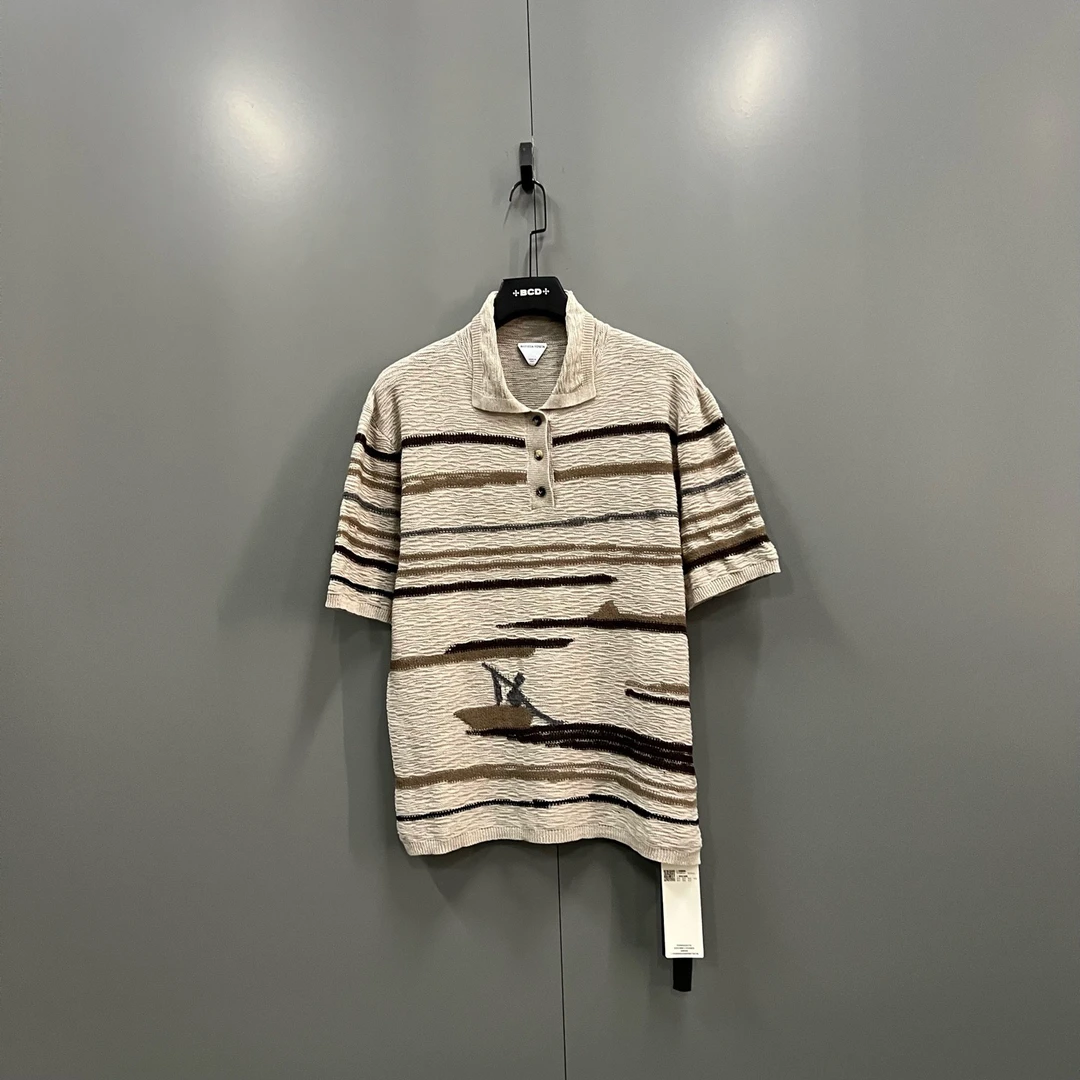 99新 BOTTEGA VENETA/葆蝶家 (ll) 25春夏 嵌花polo衫 M码/018621