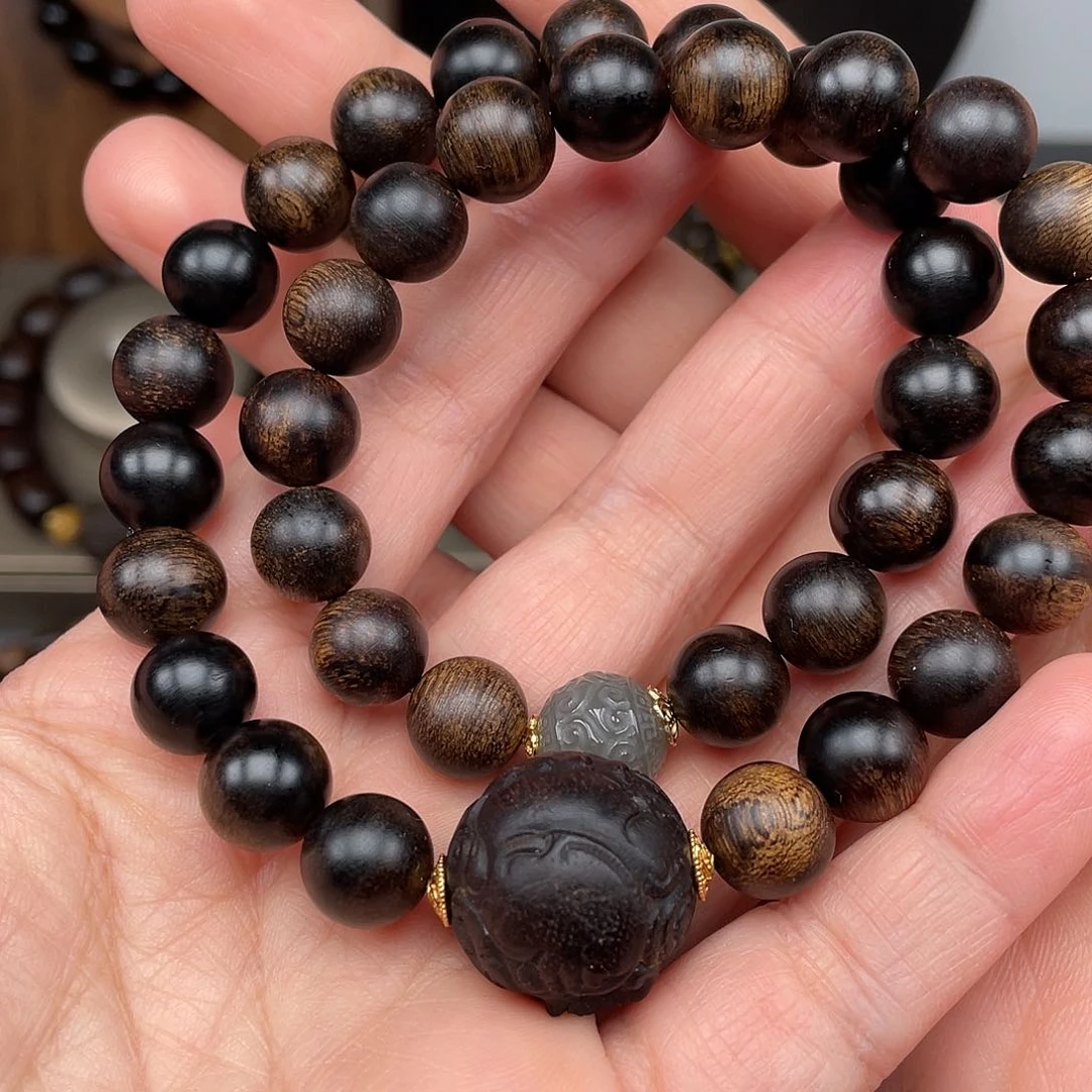 沉香手串敏*儿越南芽庄白棋瘿子瘤疤