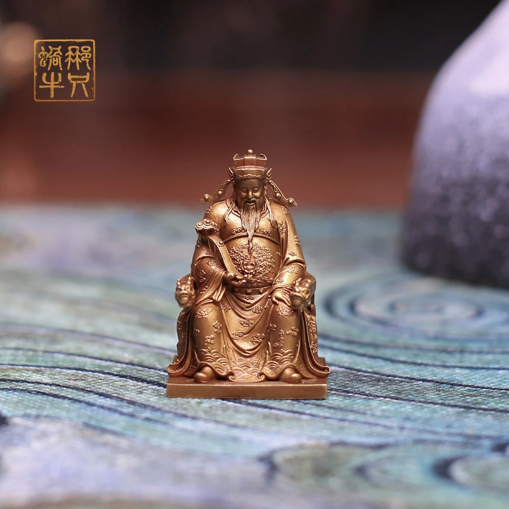 那只蜗牛 5#文财神黄铜办公室书房摆件国风礼品铜工艺品