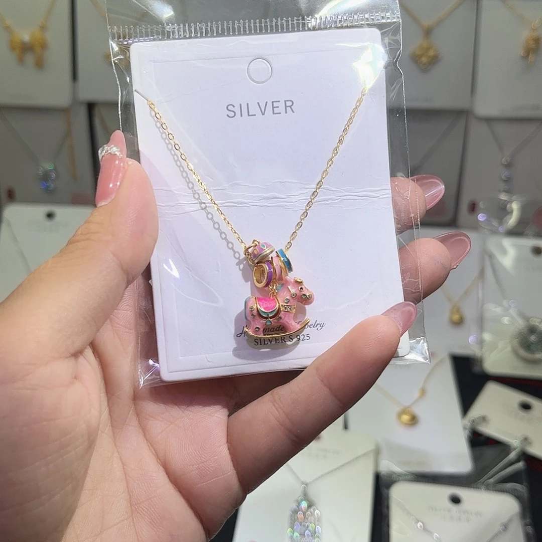 吊坠925银合成碳硅石小马99