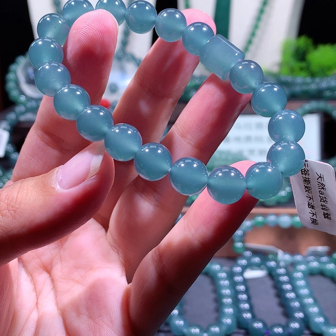 翡翠未镶嵌手链天然a货翡翠手串9.8