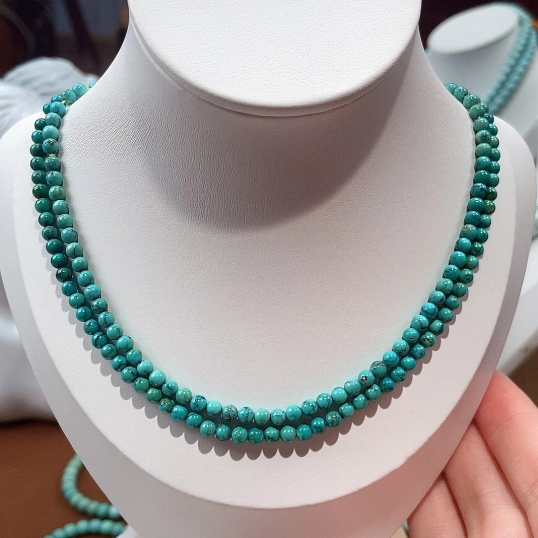 绿松石未镶嵌圆珠108卡3+