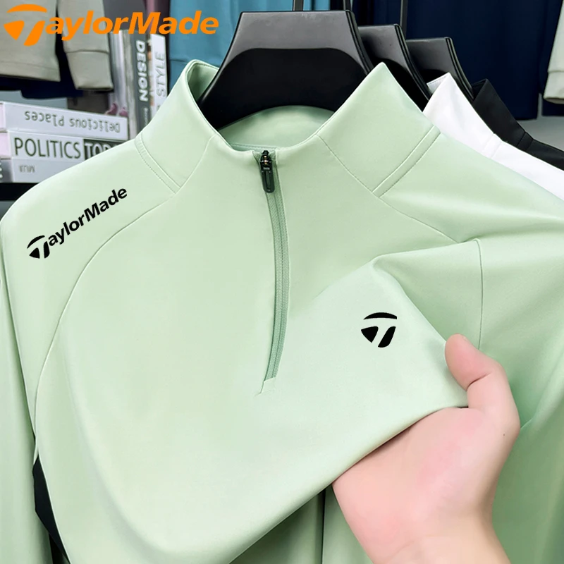 【7A抗菌】泰勒梅高尔夫秋季运动长袖polo衫速干弹力透气时尚骑行服
