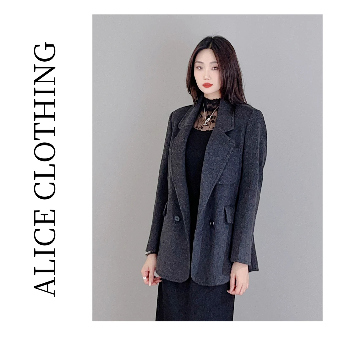 1 alicelulu“奶霜西装”外套干练廓形软糯毛呢S2134092T