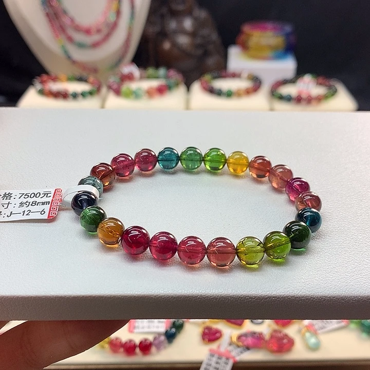 碧玺手链未镶嵌8.1/老矿色标。