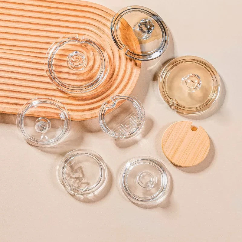 玻璃杯盖子单卖早餐杯盖子大口径通用牛奶杯盖子消磁石水晶净化盒