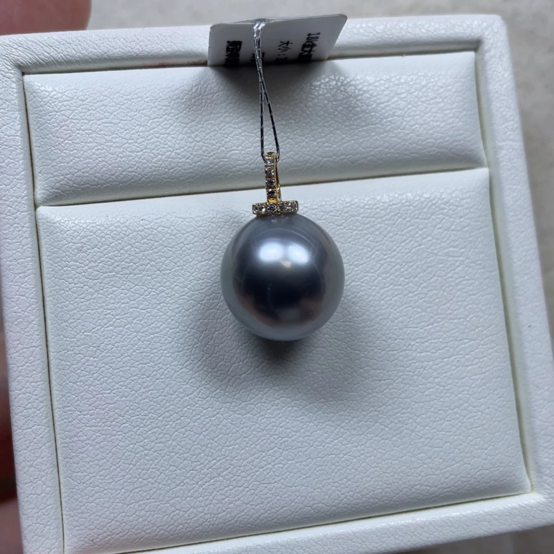 吊坠(不含链)18K金镶嵌海水珍珠13.8mm