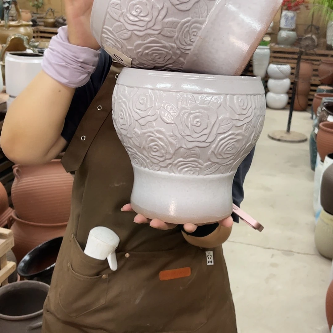 紫砂花盆高度21口径20厘米