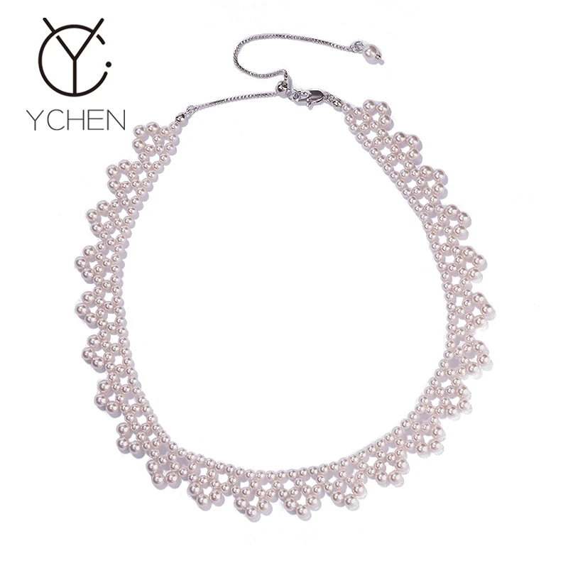 铜合金项链 原创设计国风蕾丝编织施家项链女轻奢高级颈链配旗袍