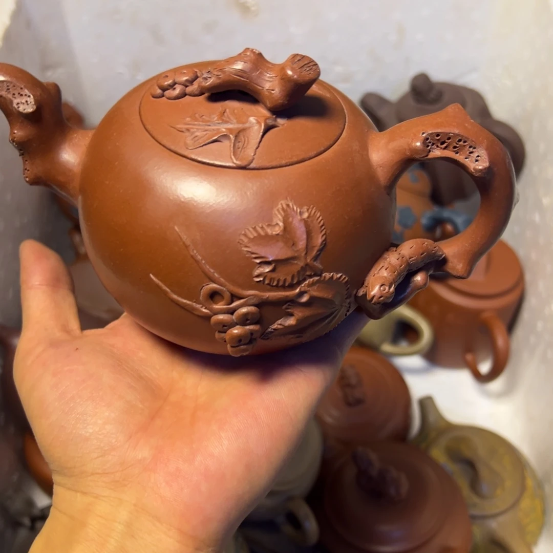 茶壶紫砂宜兴原矿紫砂壶450毫升容量半手工