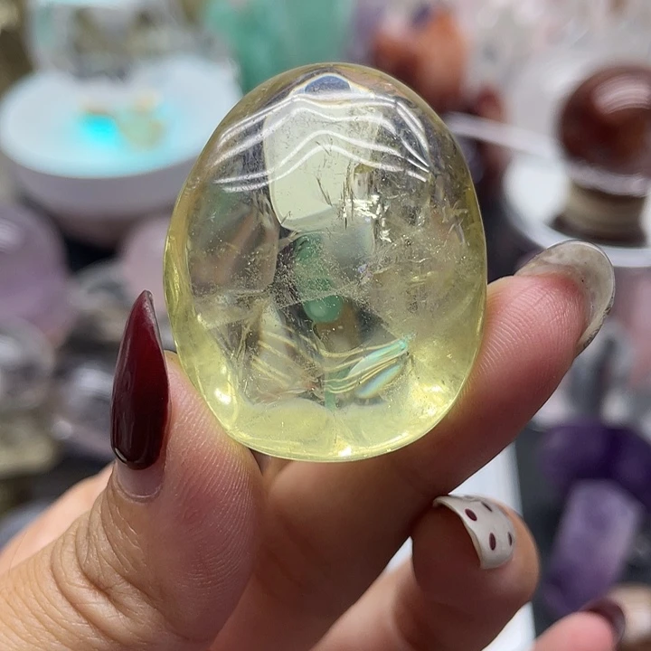 向***霜未镶嵌珠宝半成品水晶11蓝针黄水晶把玩