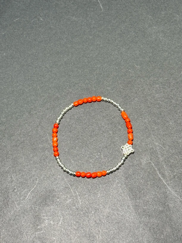 足银手链 足银珊瑚吉祥结手链小众简约手工