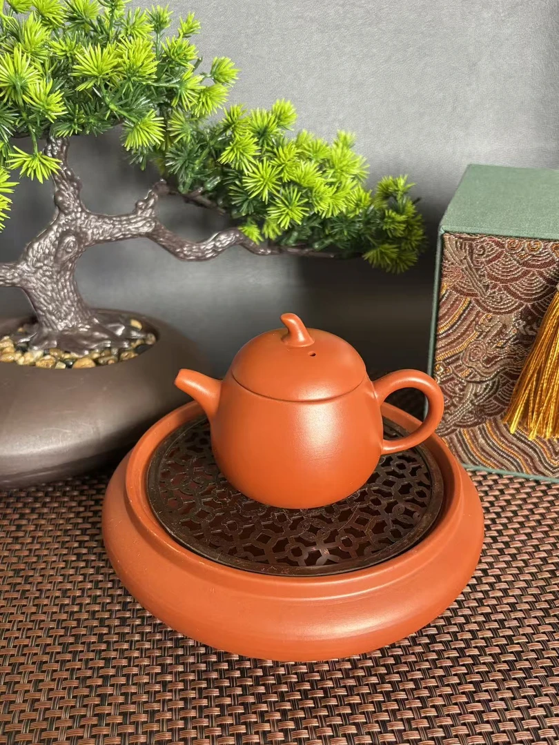 茄蛋壶100cc小容量原矿朱泥手拉壶潮州茶壶