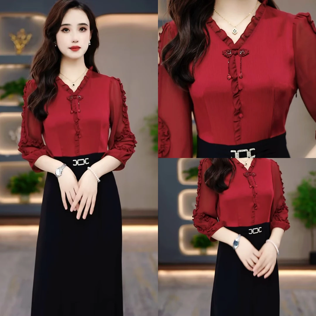 气质妈妈装2025时尚夏季连衣裙百搭修身显瘦MY24J331