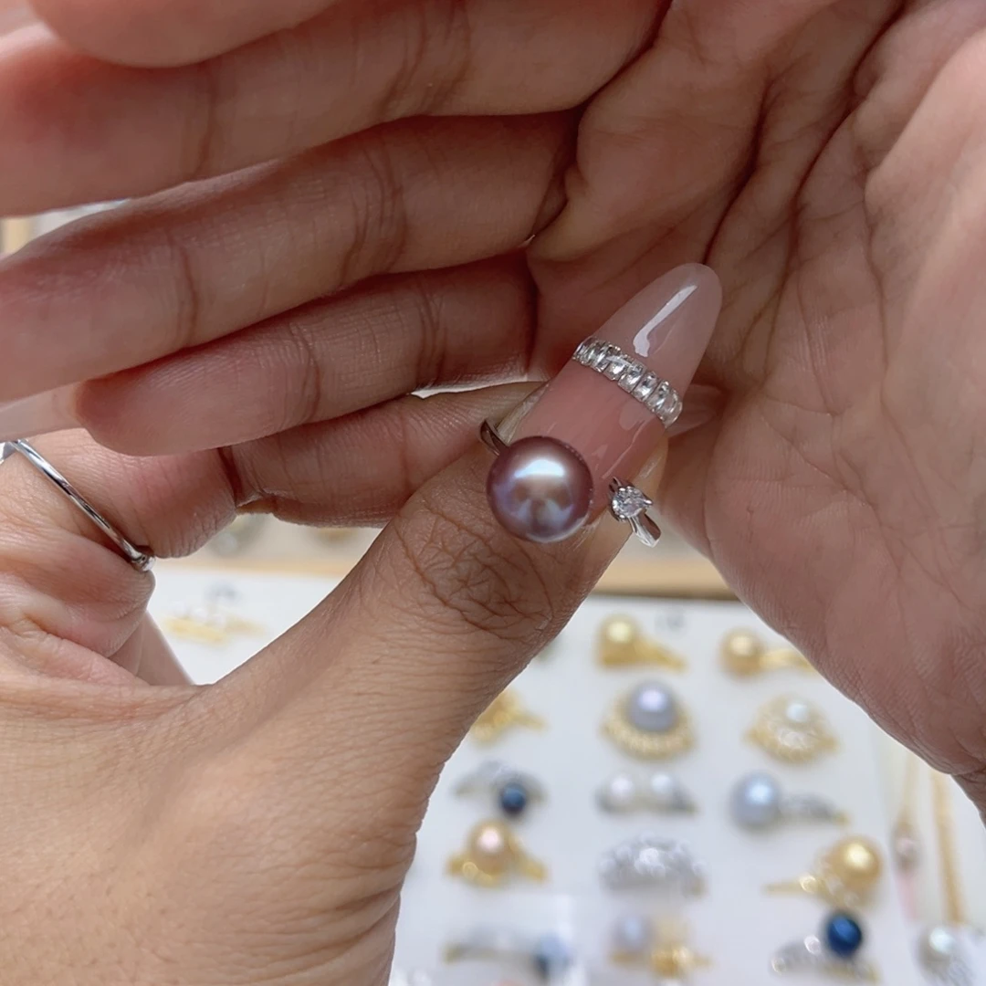 用***9戒指淡水珍珠合金