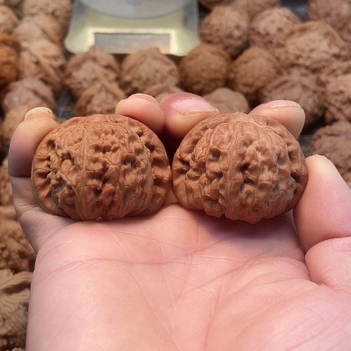 A***）文玩核桃把件白狮子