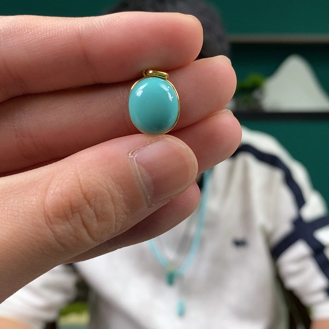 绿松石18K金镶嵌珠宝奇石