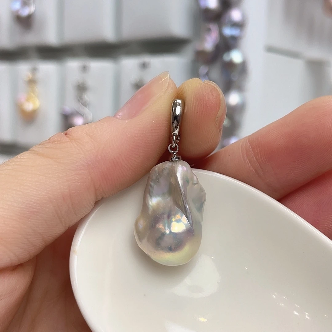 淡水珍珠银S925镶嵌颈饰