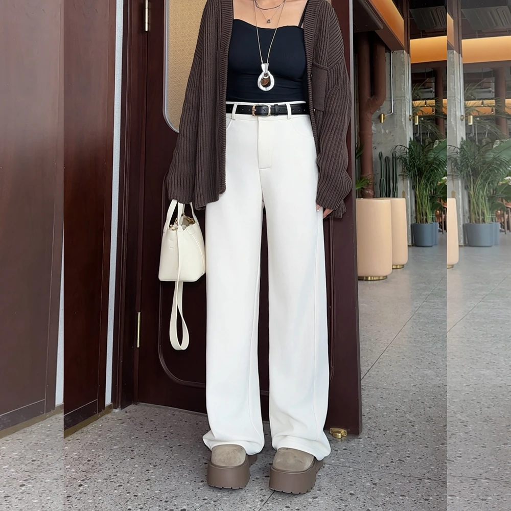【秋上新】胖mm显瘦窄版阔腿裤休闲西服长裤200斤大码女装_0621_GN