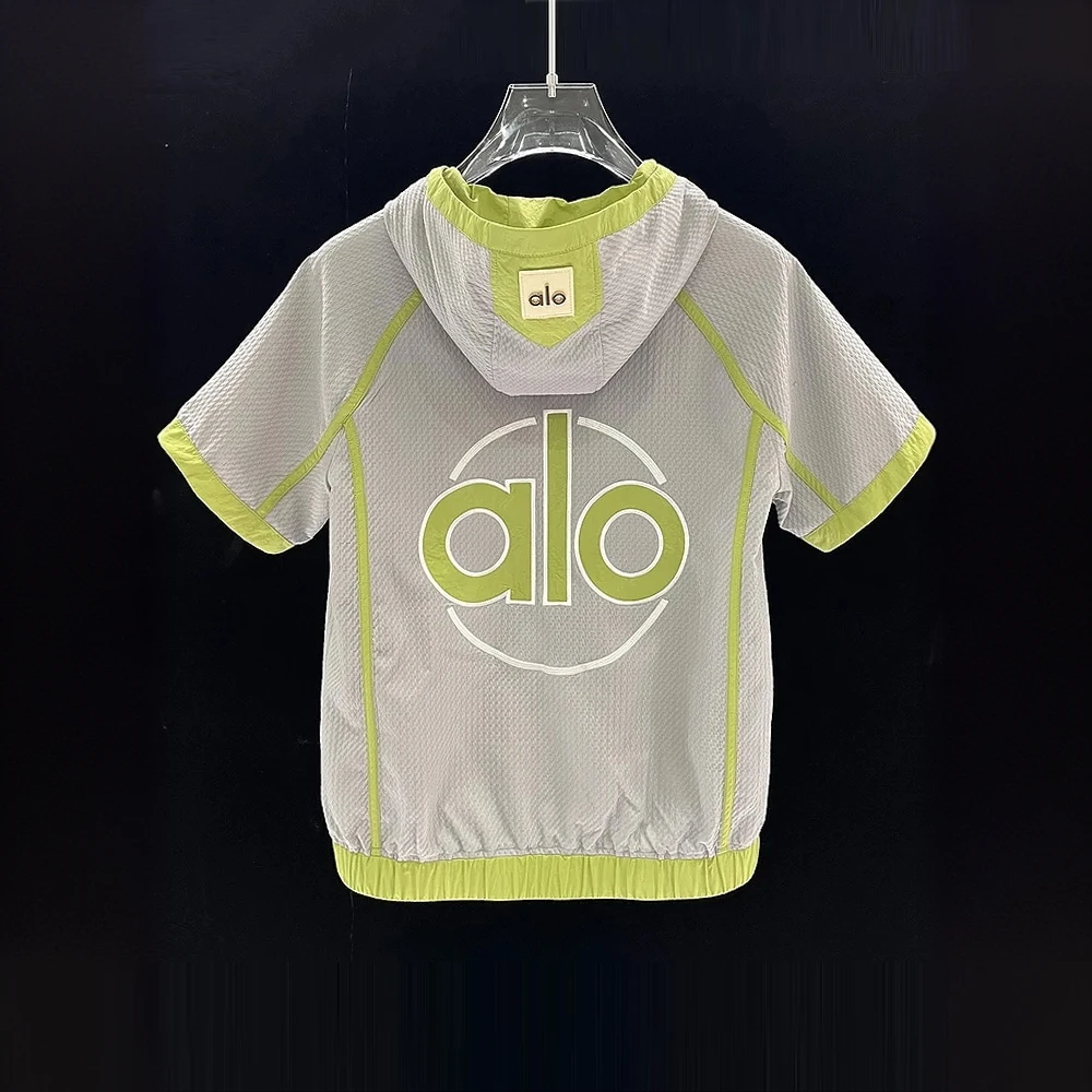 短袖男高级感潮流宽松拼接刺绣上衣户外轻奢半袖夏季时尚连帽开衫