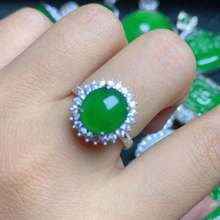 翡翠未镶嵌挂件蛋面女戒