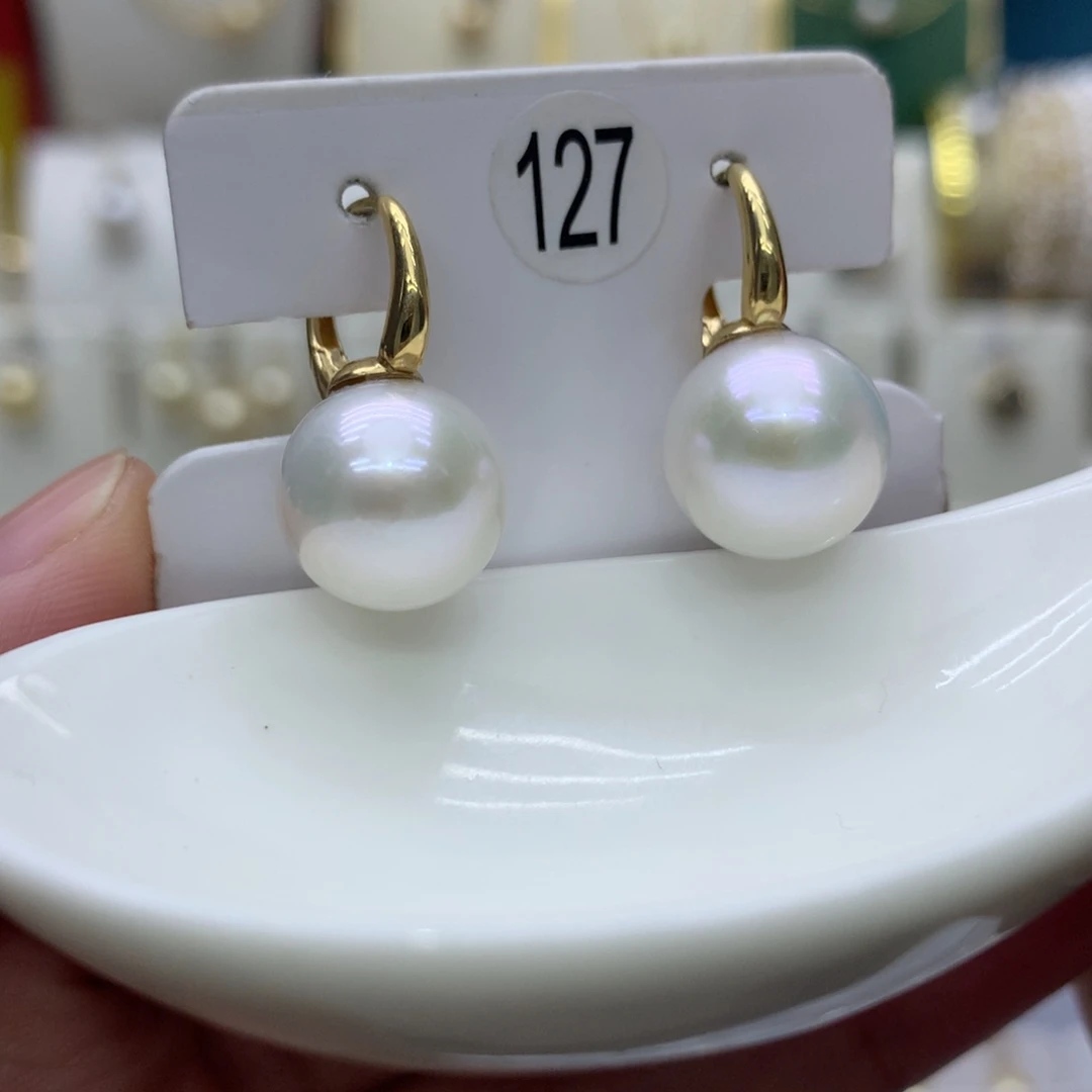 18K金镶嵌耳饰淡水珍珠