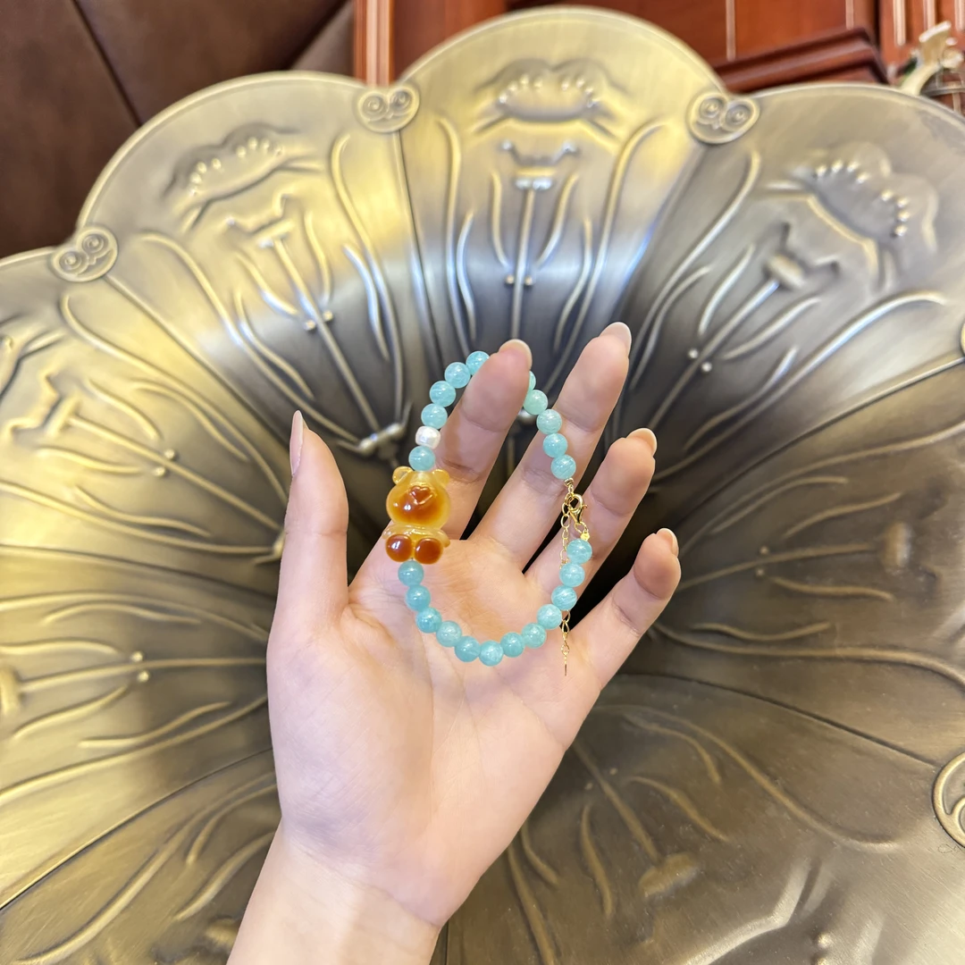 源源手作*天河石大熊手串