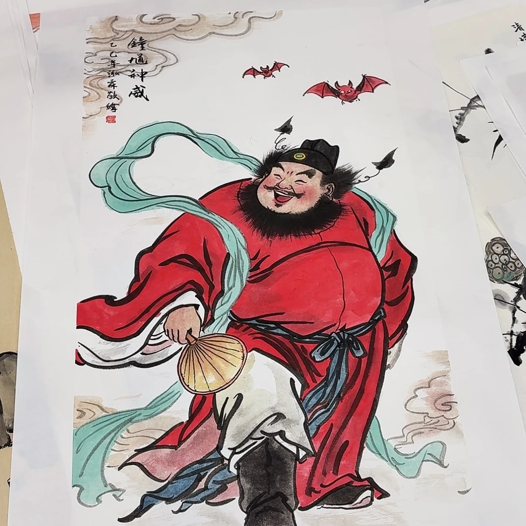 国画三尺整纸手绘作品