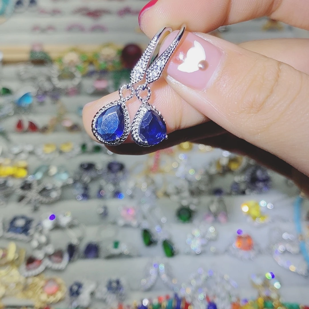 【闪购商品】托帕石耳饰银S925镶嵌