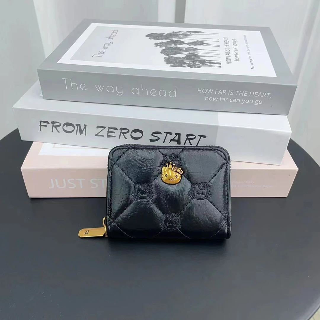 新款轻奢百搭高级感气质时尚拉链银行卡包145黑