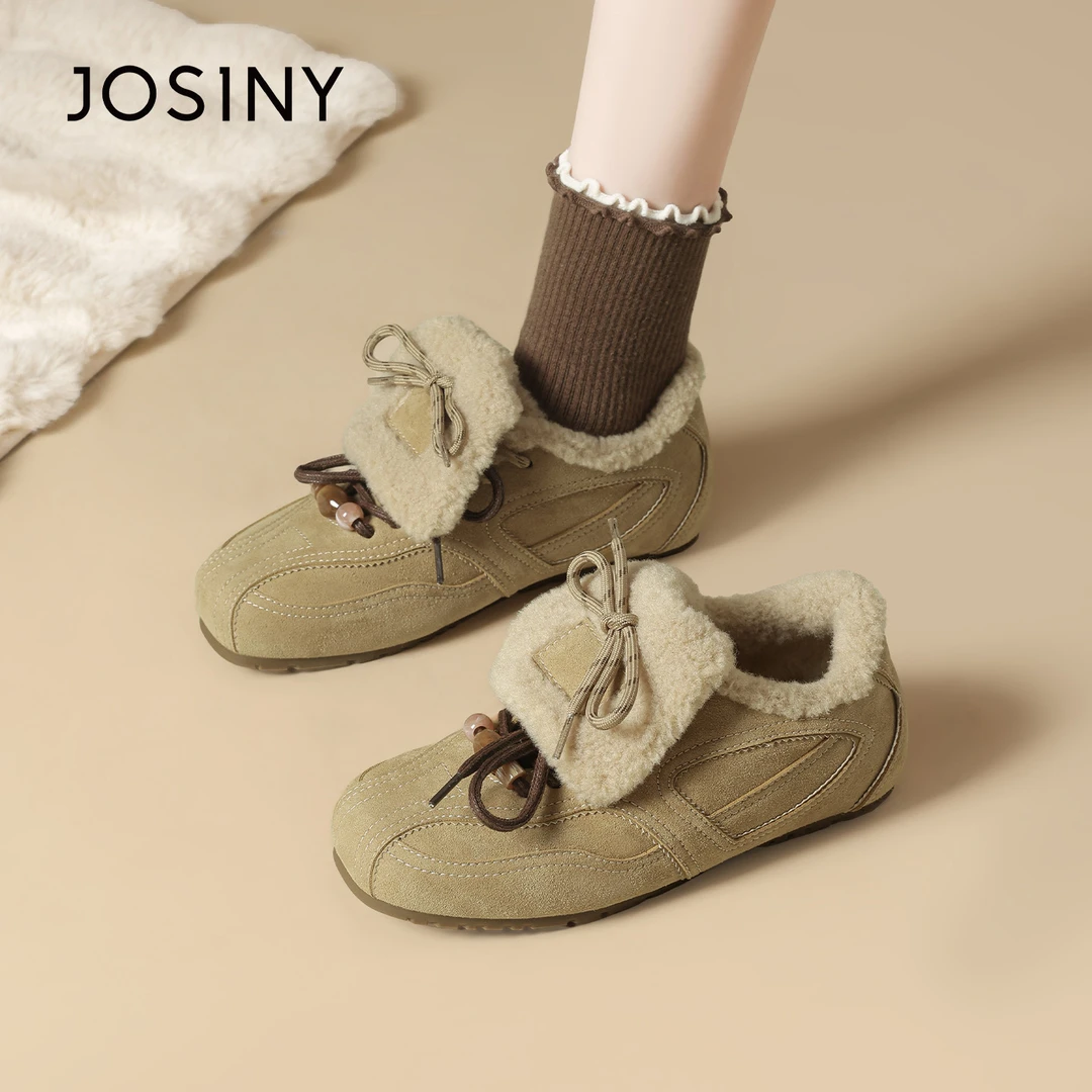 卓诗尼加绒加厚棉鞋女款2025冬季新款外穿毛毛鞋保暖雪地靴德训鞋