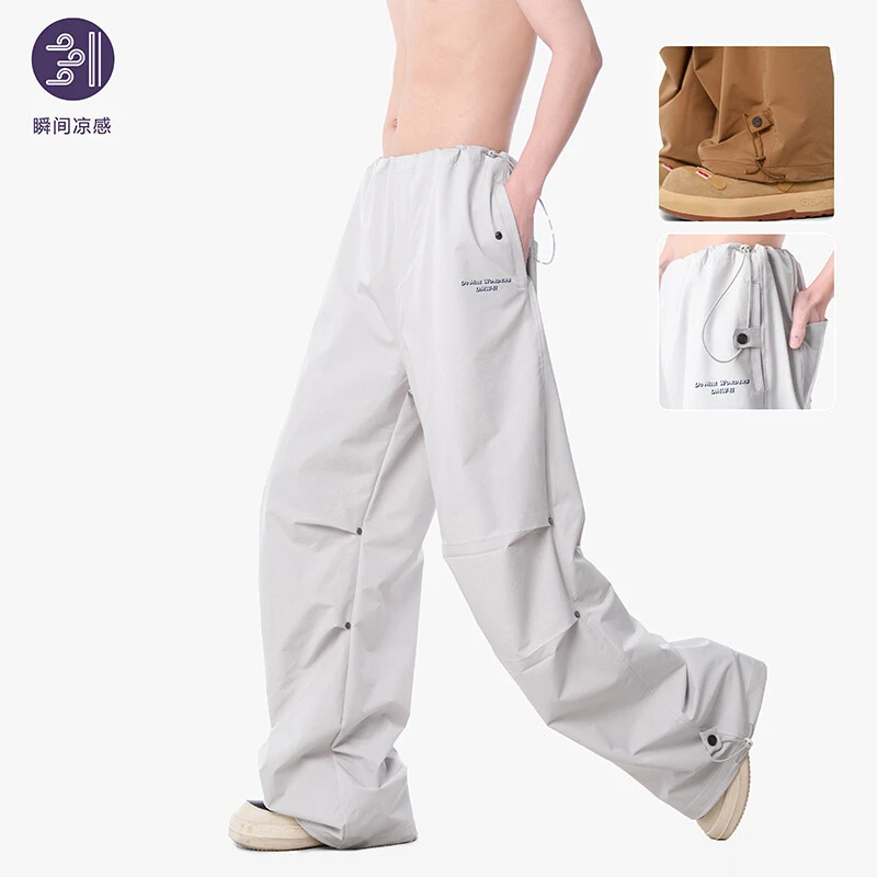 【美式户外+凉感速干+潮牌褶皱】ppge户外夏季薄款垂感休闲工装裤
