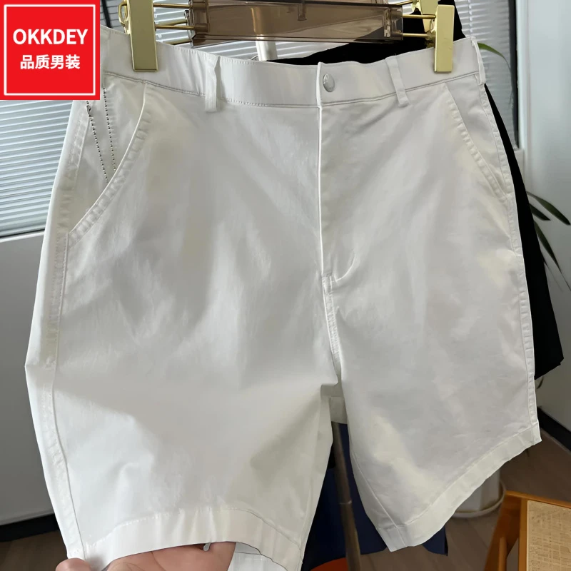 okkdey夏季高端简约西装休闲短裤百搭2025新款男士轻奢五分中裤衩