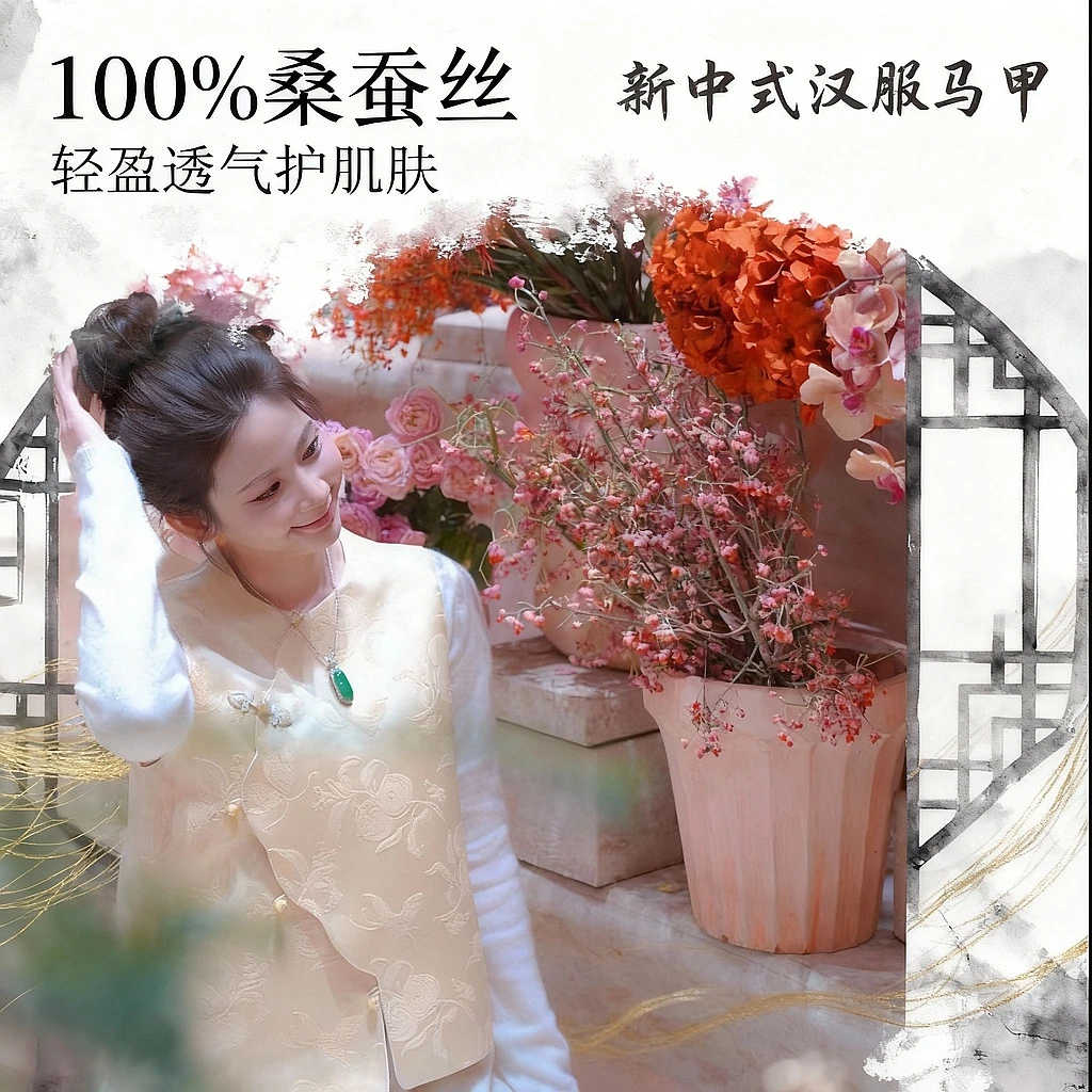 墨染之道 国风新中式漳缎马甲FX0805