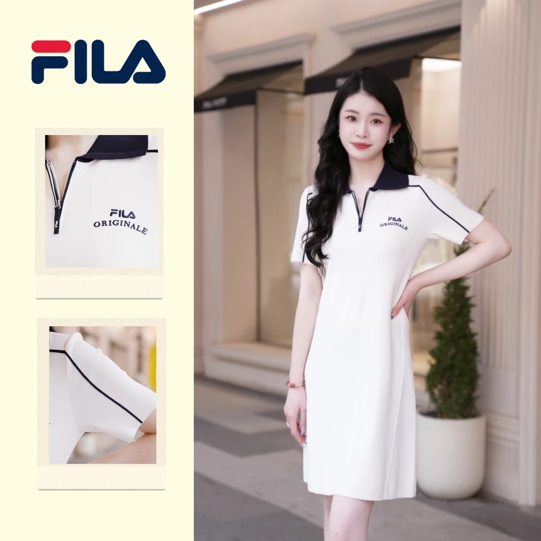 【天丝凉感 清仓】 斐乐女夏休闲时尚POLO短袖连衣裙F11W529306F