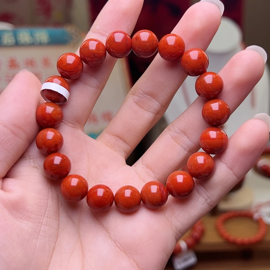 南红玛瑙未镶嵌瓦西圆珠10m+