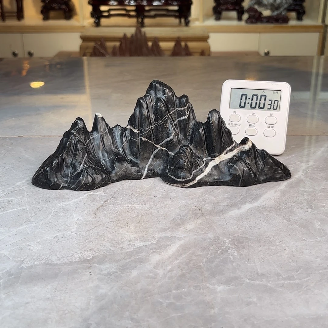 怡***色灵璧石手工雕刻奇石摆件