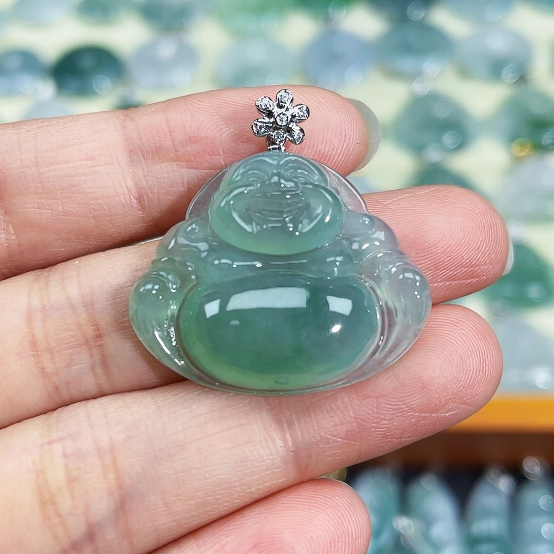 翡翠颈饰18K金镶嵌吊坠