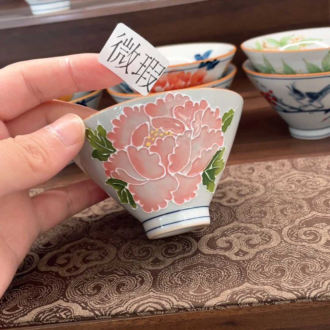 釉下手绘茶具微瑕