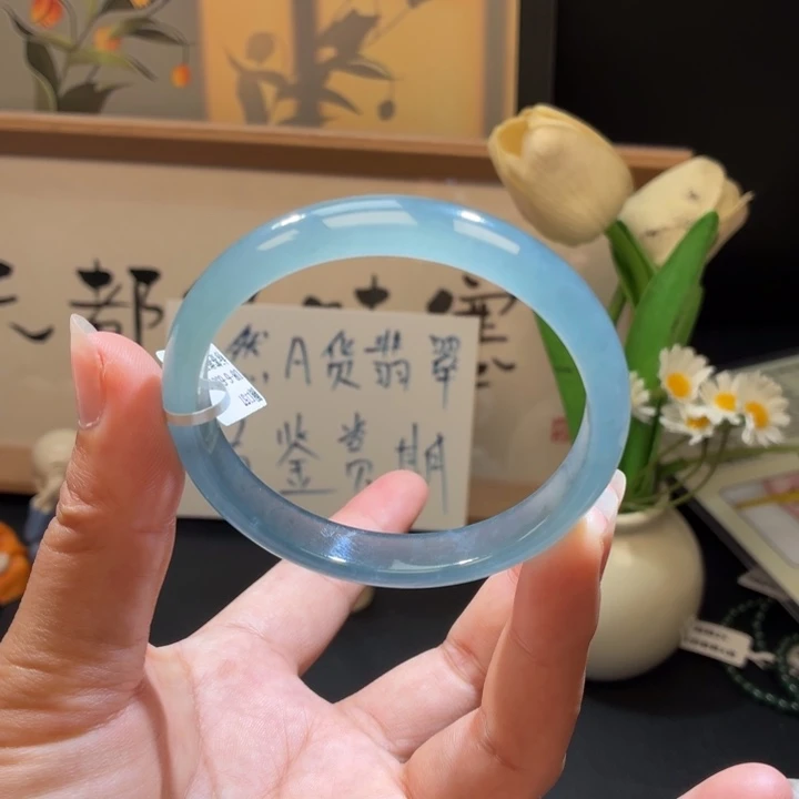 未镶嵌手镯翡翠渐变冰川蓝
