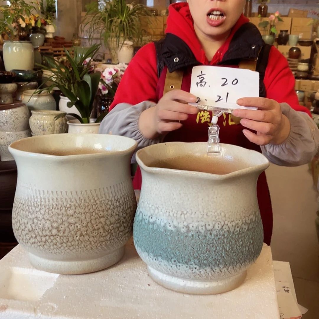 紫砂花盆高度20口径21