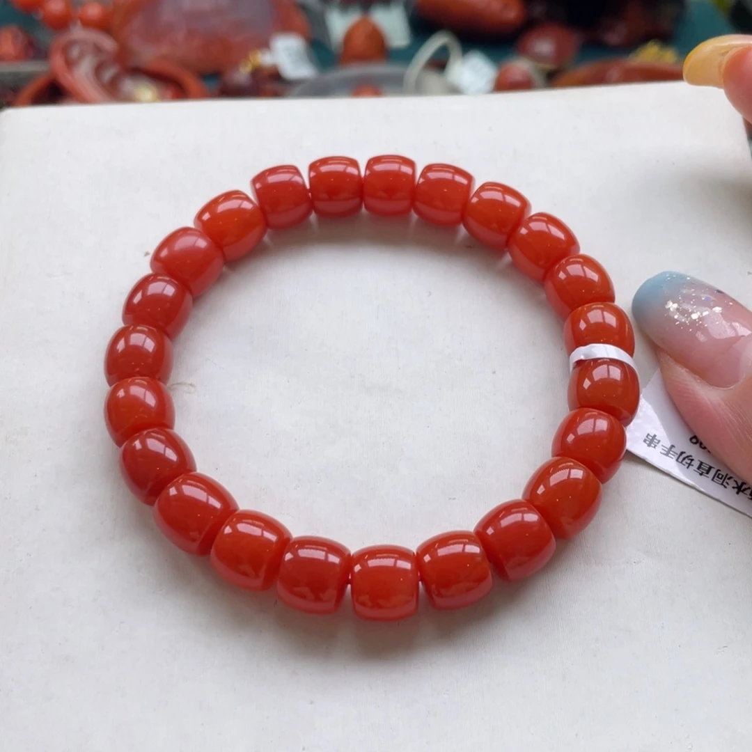 南红玛瑙未镶嵌保山南红满肉直切单圈9+mm