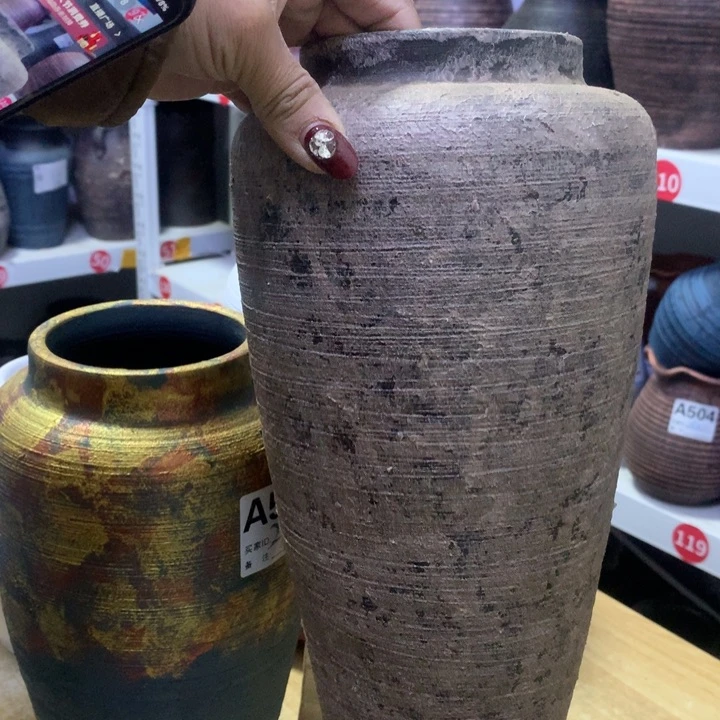 【闪购商品】红陶粗糙盆默认打孔高28口10