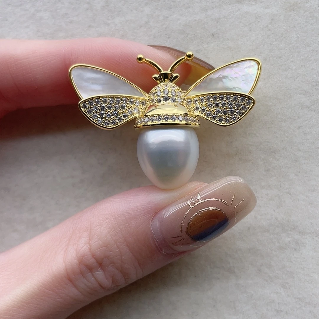 海水珍珠未镶嵌胸针14