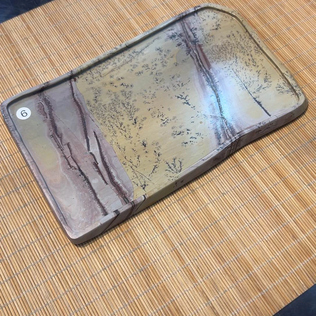 天然国画石干泡台20*12
