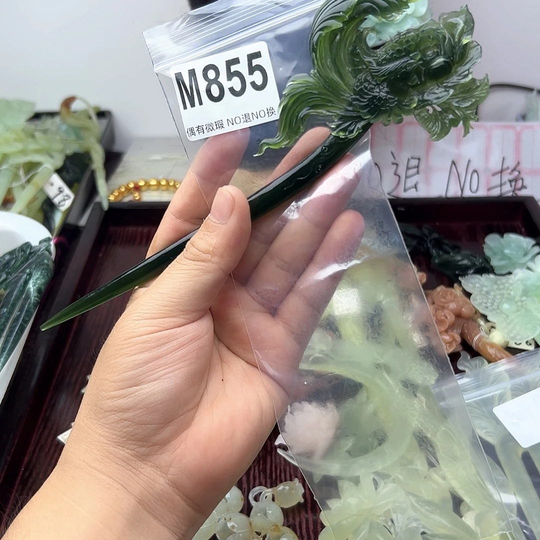 蛇纹石玉合金发饰家*乐