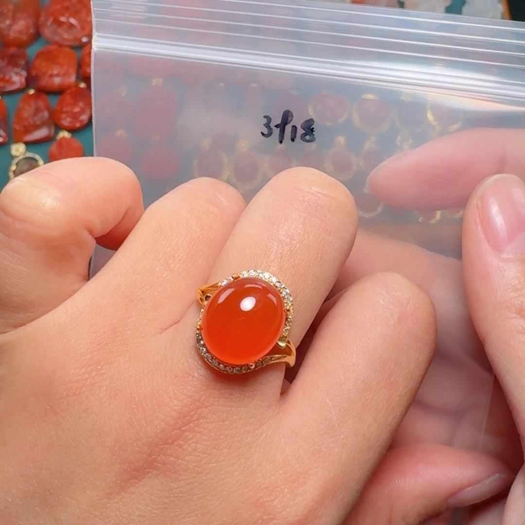 南红玛瑙南红银S925镶嵌