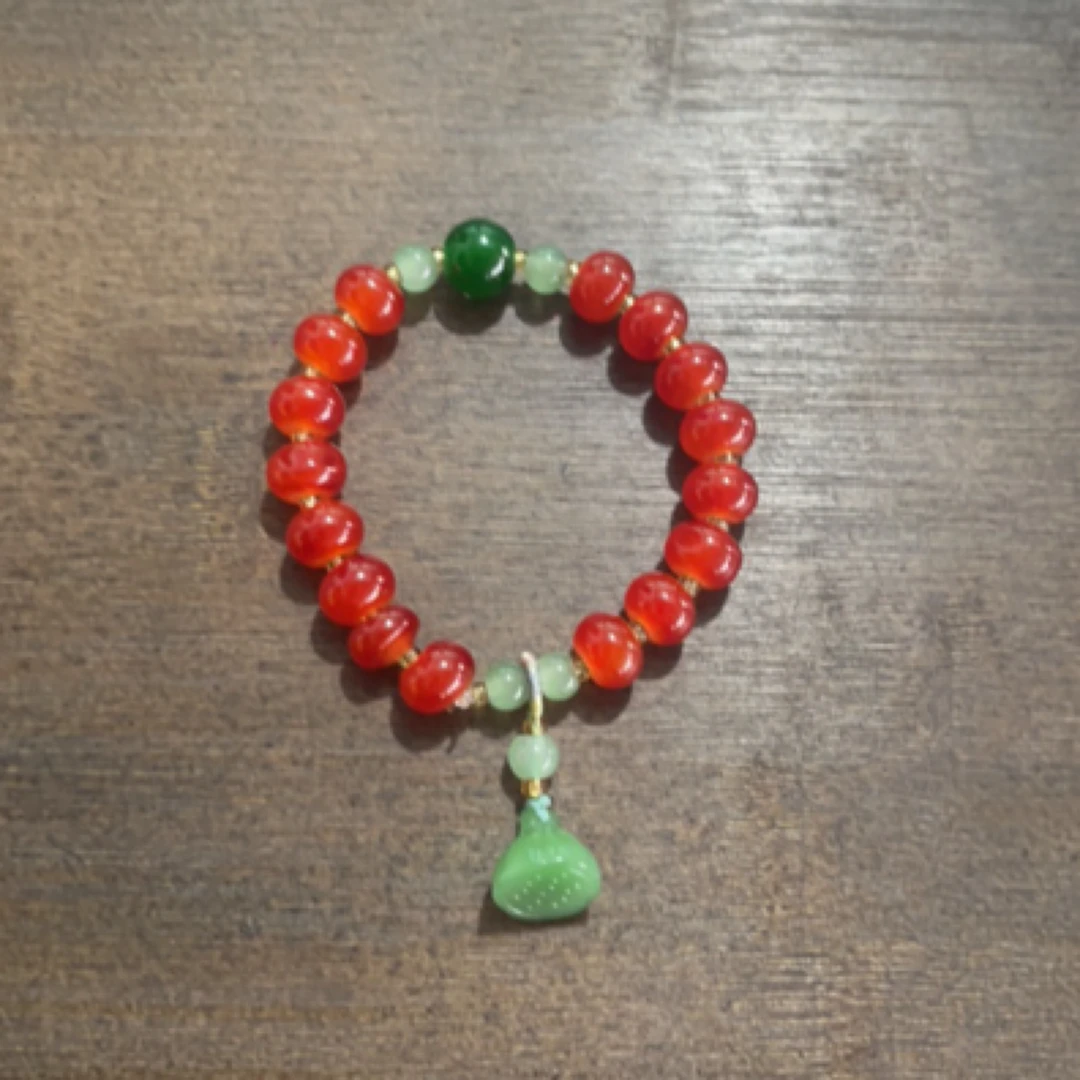 红琉璃 莲花手串-1